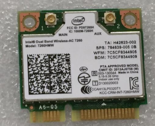 New Intel Dual Band Wireless-AC7260 7260HMW 7260AC 7260HMWAC 867Mbps+bluetooth4.0 half Mini PCI-e Wireless wifi card