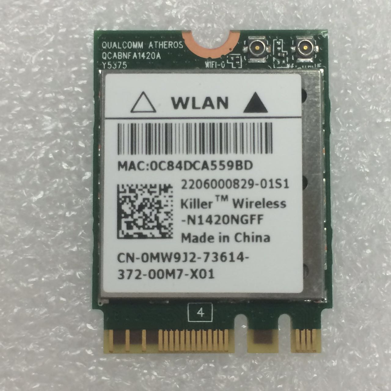 Qualcomm Atheros Killer N1420 1420N N1420NGFF OMW9J2 867Mbps +BT4.0 wireless card  for DELL XPS 13/15