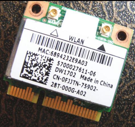 Atheros AR9285 AR5B195 DW1702 AR9002WB-1NGCD Half Mini PCIe WLAN BlueTooth3.0 Card for DELL 14R 15R N4010 N5010