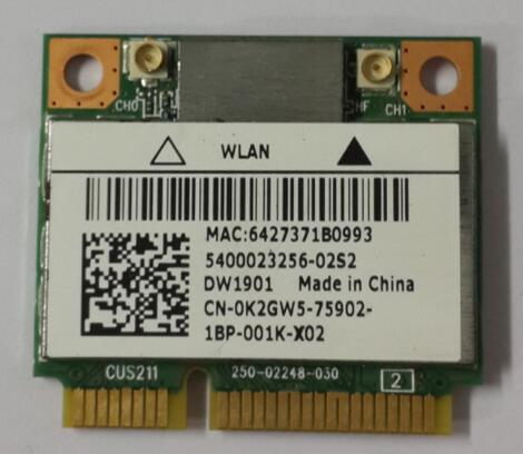 Atheros AR9462 AR5B22 DW1901 WB222 Half Mini PCIe Wireless 300M+BT4.0 Card CN-0K2GW5 for DELL 15R 17R 14TR 15TR M521R