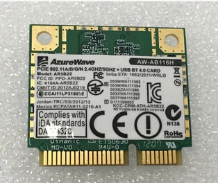 AzureWave AW-AB116H AW-NB110H AR9462 AR5B22 WB222 Half Mini PCIe PCI-Express WLAN Wifi Wireless Bluetooth4.0 BT Card