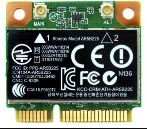 Atheros AR9485 AR5B225 Half Mini PCIe Wireless 300M+BT4.0 Card 654825-001 655795-001 for HP CQ43 CQ58 DV4 DV6 DV7 G4 G6 G7