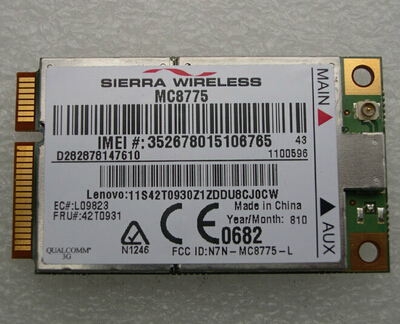Sierra THINKPAD MC8775 FRU:42T0931 2G 3G HSPA GSM GPRS EDGE WiFi WWAN Mini PCIe Card for IBM T61 X61 R61 X300