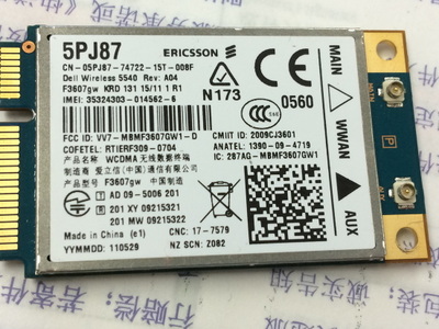Ericsson F3607GW HS2330 Mini PCI-e GPS GSM WCDMA HSDPA 3G WWAN WLAN Card