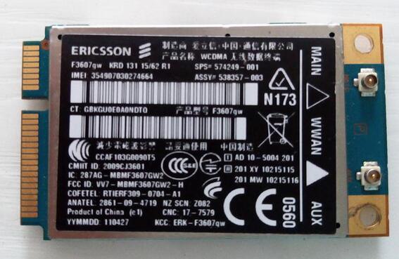 Ericsson F3607GW HS2330 SPS:538357-001/574349-001 2G 3G HSDPA 7.2MB GPRS +GPS WLAN Card for HP 2540P 8440P 8470W 8540w 2330