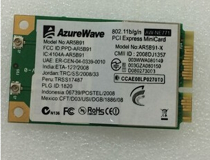 AzureWave AW-NE771 AR5B91 AR9281 150Mbps Mini PCI-e Wireless WLAN Wifi Card