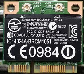 BroadCom BCM94313HMGB BCM4313 Half Mini PCI-e 150Mbps Bluetooth4.0 WLAN Card SPS:657325-001 for HP G4 G6 2000